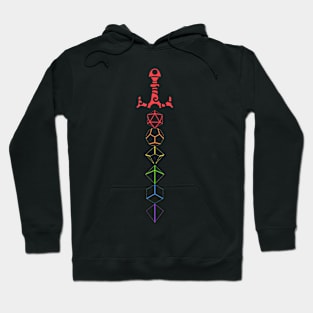 Nerdy Dice Set Collector Sword LGBT Pride D20 Hoodie